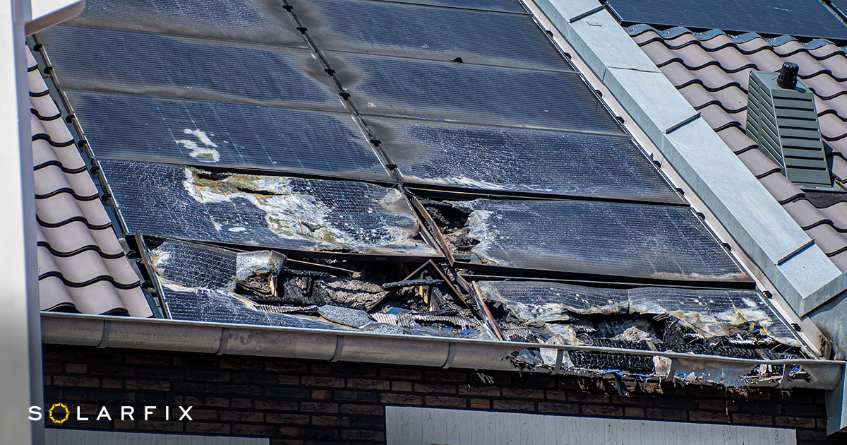 Burnt solar panels on Brisbane roof caused by outdated system