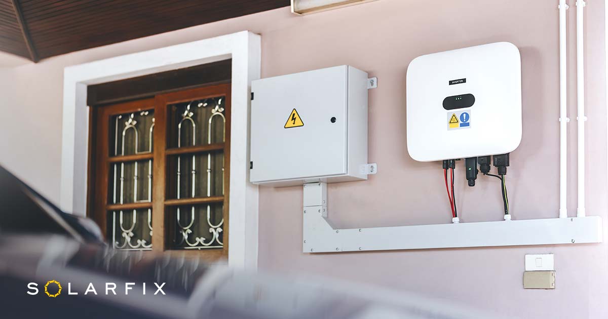 Beeping inverter on the wall of a home on the Gold Coast